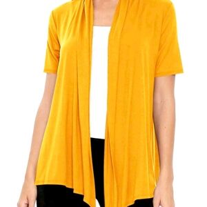 Zenana Vibrant Yellow Open Front Cardigan